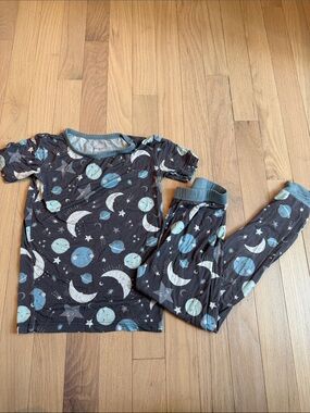 Little sleepies Kids Two-Piece Moon & Planet Pajama Set